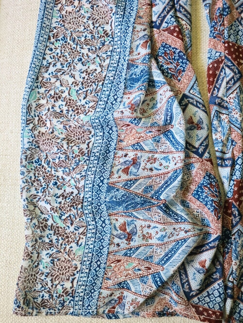 Anthropologie Elevenses Seaflower Wide Leg Pants Blue Motif Belted Size 2 Boho - Picture 5 of 9